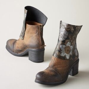 Papucei Pintura Metallic Floral Boots Brown Multi NWT